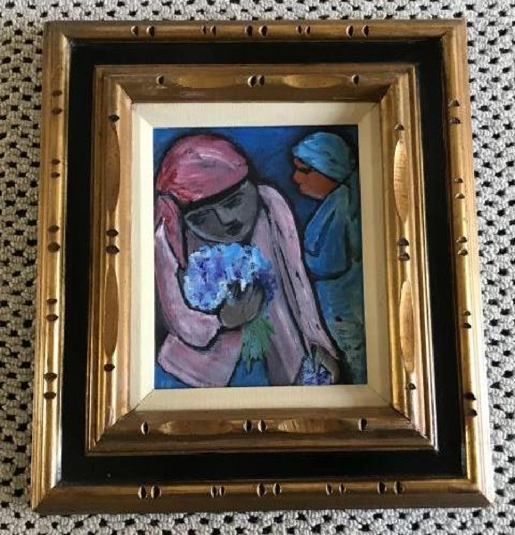 Barbara Fix Framed Modernist Portrait Painting: Barbara Fix Framed Modernist Portrait Painting. Measures 18 x 16 inches. Property of a Larchmont, New York estate.