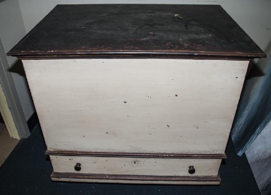 Antique American Chest - Motorized TV Cabinet: Antique American Chest - Motorized TV Cabinet. When plugged in by turning skeleton key at base the top lifts up to open space to hold television or can be used as a bar. 35 inches x 39 inches x 28 inc