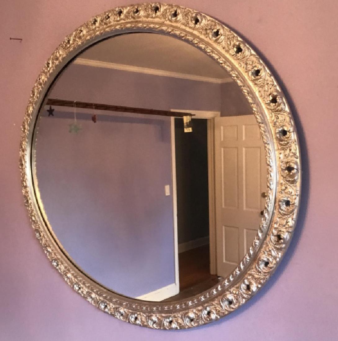 Custom Painted Antique 19th C Oval Wall Mirror: Custom Painted Antique 19th C Oval Wall Mirror. Measures 35 x 44.5 inches. From a Katonah, New York estate.