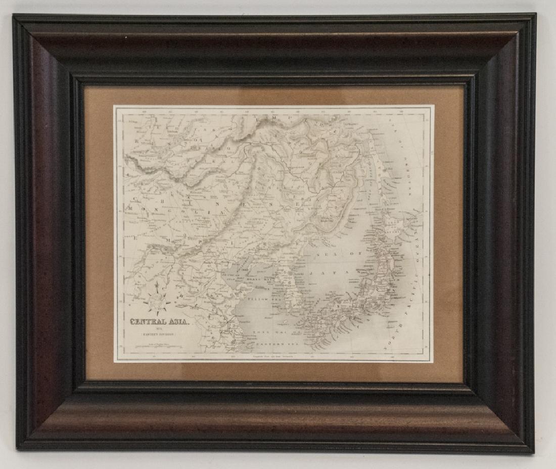 Framed Vintage Map of Central Asia: Framed Vintage Map of Central Asia. This vintage map of Central Asia is professionally matted and framed. Measures 15.5 inches x 18.5 inches in frame.