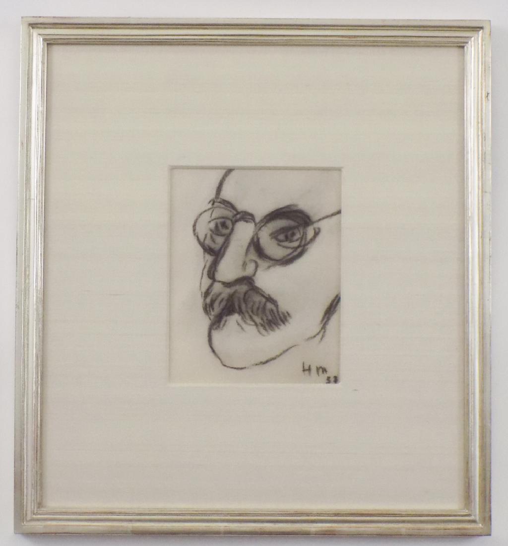 Henri Matisse Self Portrait Photolithograph: Henri Matisse Self Portrait Photolithograph. This photolithograph of a Henri Matisse self portrait is professionally matted and framed. Frame measures 18.5 inches x 16.5 inches.