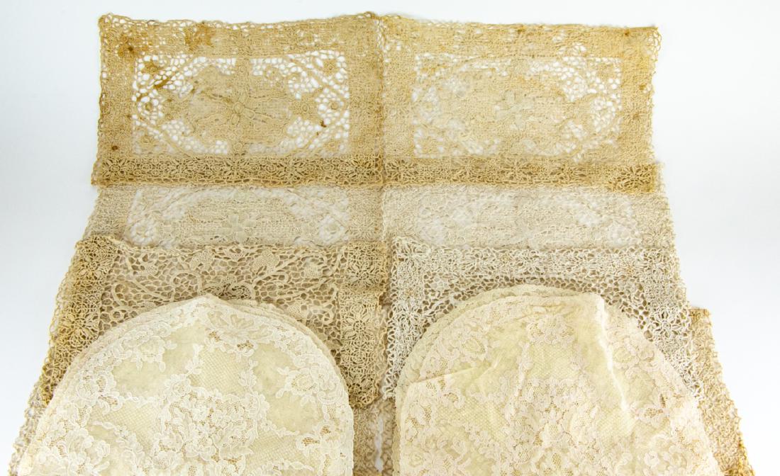 Two Sets of Antique Lace Place Mats: Two Sets of Antique Lace Place Mats. Rectangular ones measures 10 x 14 inches.