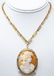 Antique 14k Yellow Gold & Seed Pearl Cameo Pendant