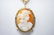 Antique 14k Yellow Gold & Seed Pearl Cameo Pendant - 3