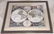 Antique Framed World Map w Latin Inscriptions