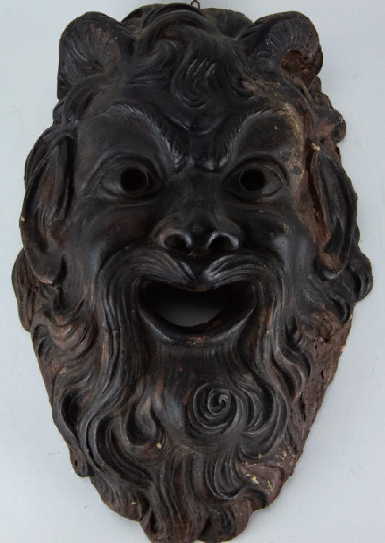 Detailed Mythological Wall Plaque Satyr Face Mask (1 of 8)