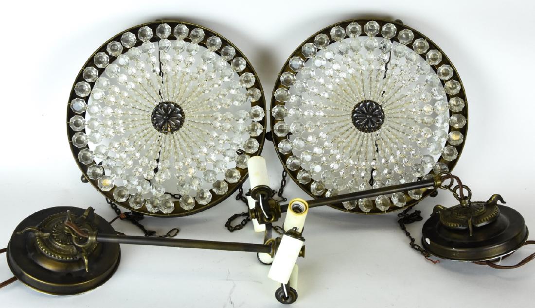 Pr. Neo Classical Rubbed Brass 3 Light Chandeliers (1 of 10)