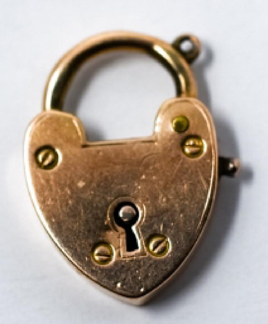 Antique 15kt Yellow Gold Heart Form Padlock Charm (1 of 6)