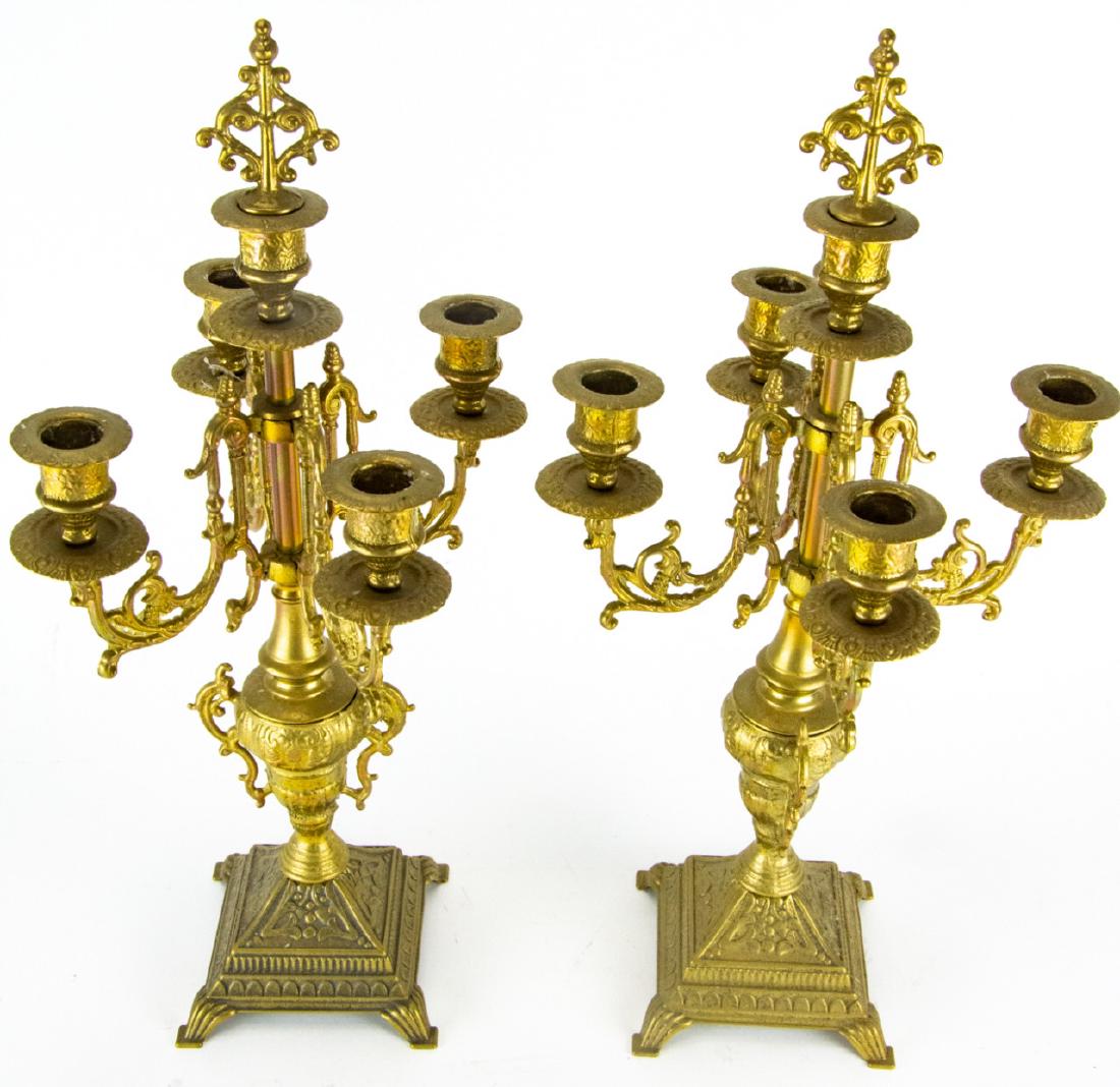 Pair Baroque Revival Ormolu Candelabras (1 of 10)