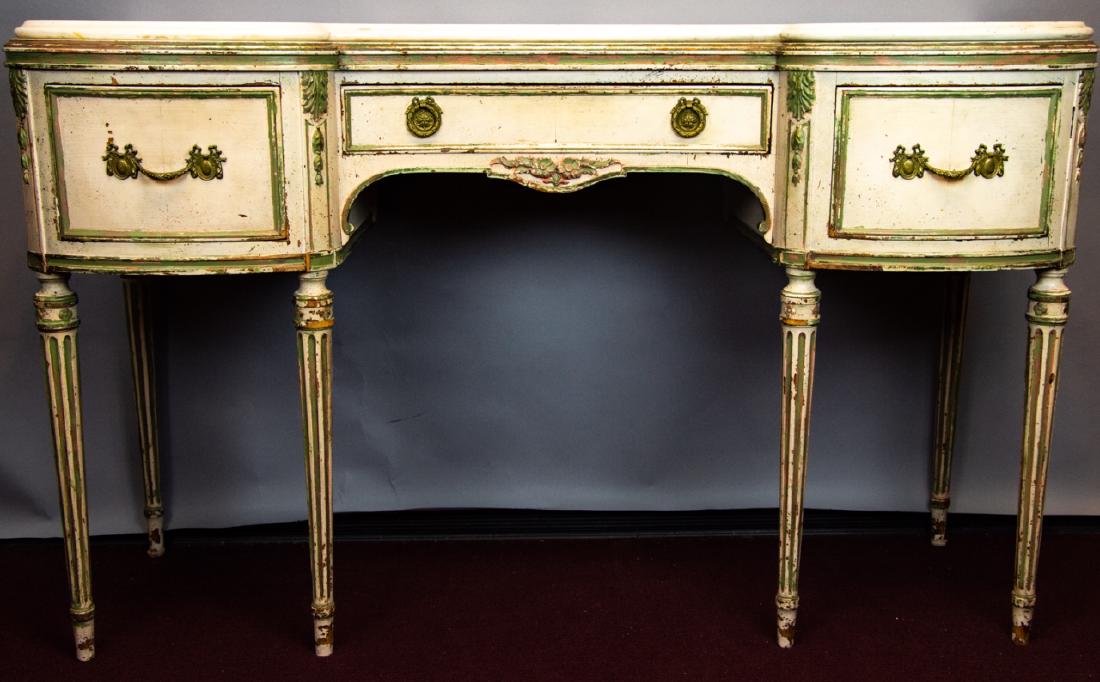 Louis XVI Carved Marble Top Writing Table / Desk (1 of 9)