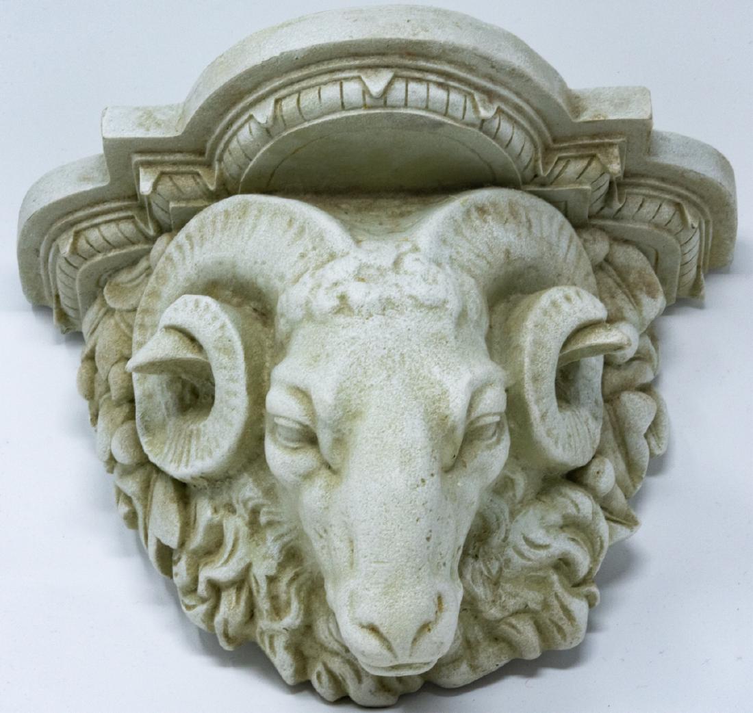Neoclassical Style Figural Rams Head Wall Bracket (1 of 7)