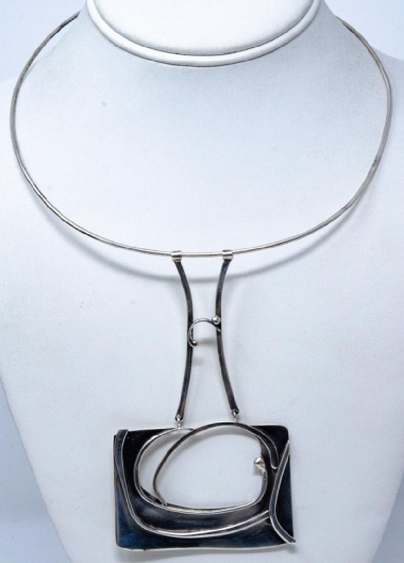 Sterling Silver Modernist Style Choker Necklace (1 of 6)