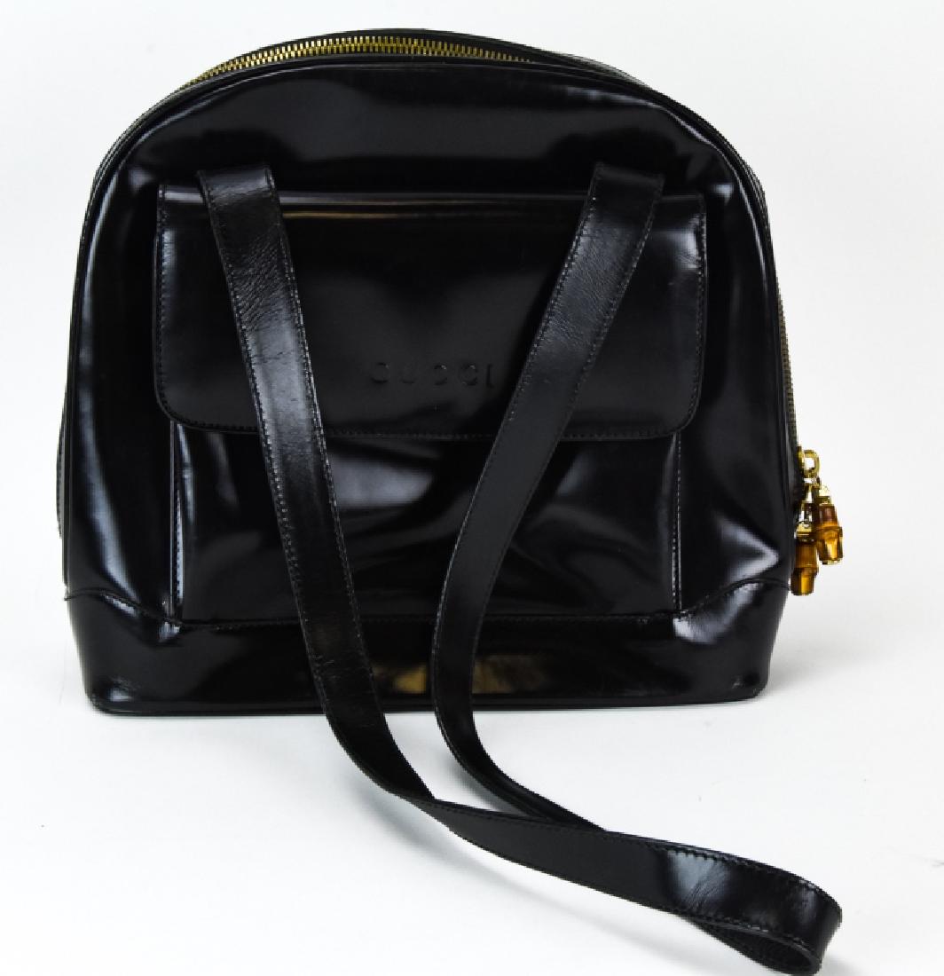 Vintage Gucci Leather Handbag / Purse W Bamboo (1 of 6)