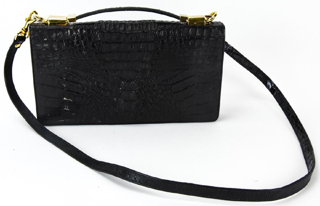 Vintage Black Crocodile Handbag / Purse (1 of 6)