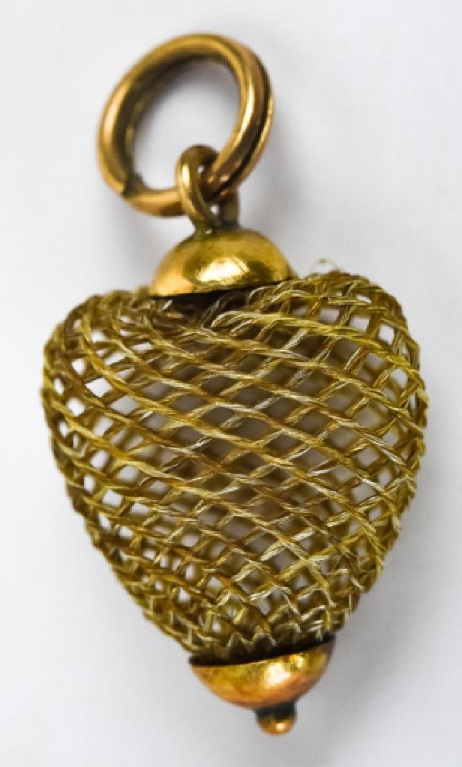Antique 19th C Mourning Jewelry Woven Hair Heart (1 of 4)