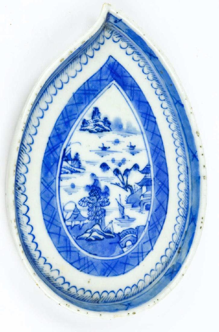 Chinese Hand Painted Canton Porcelain Leaf Dish (1 of 5)