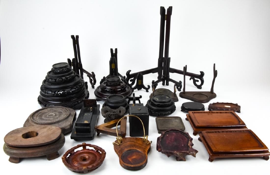 Collection Chinese Carved Wood Porcelain Displays (1 of 10)