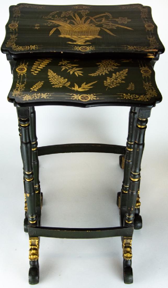 Chinoiserie Style Gilt Decorated Nesting Tables (1 of 10)