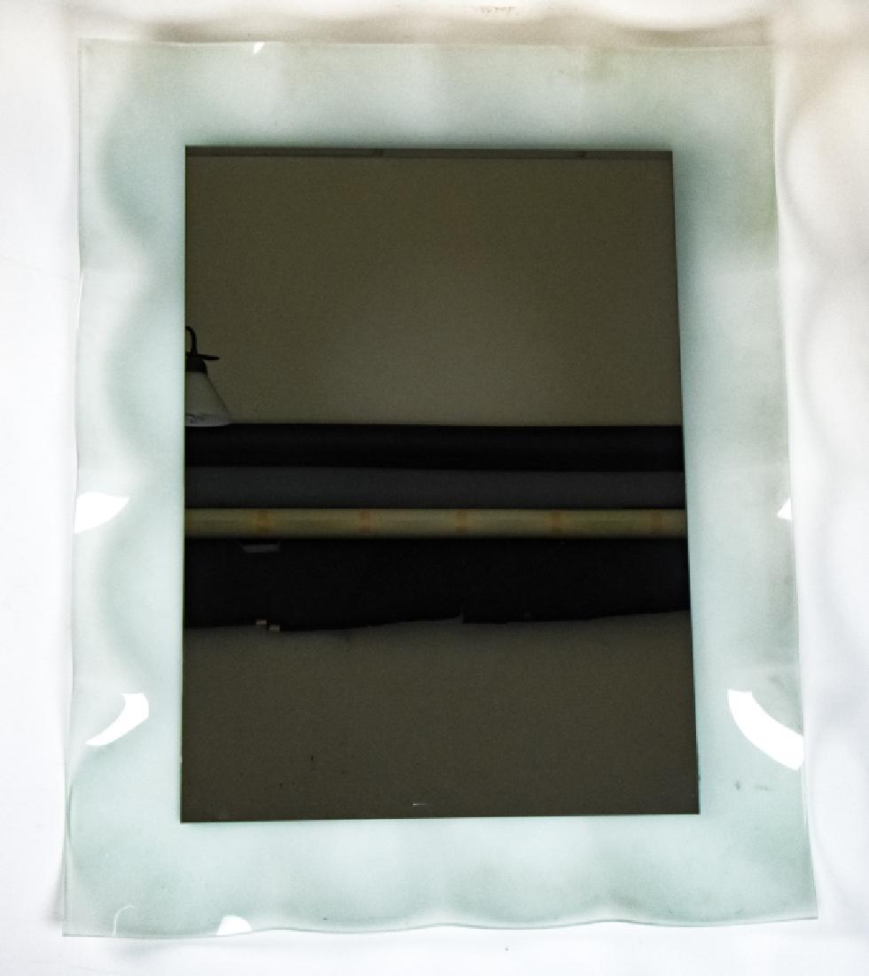 Modern Frosted Art Glass Serpentine Frame Mirror (1 of 6)