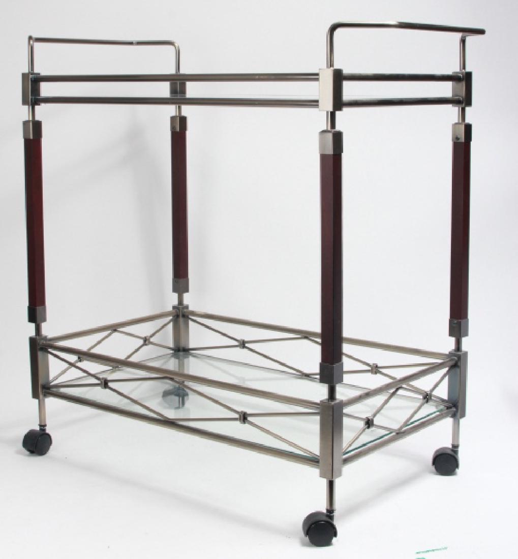 Mid Century Chrome and Glass Rolling Bar (1 of 5)