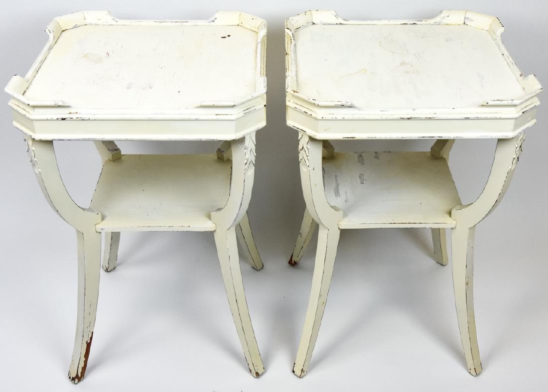 Pair White Washed French Provencal End Tables (1 of 9)