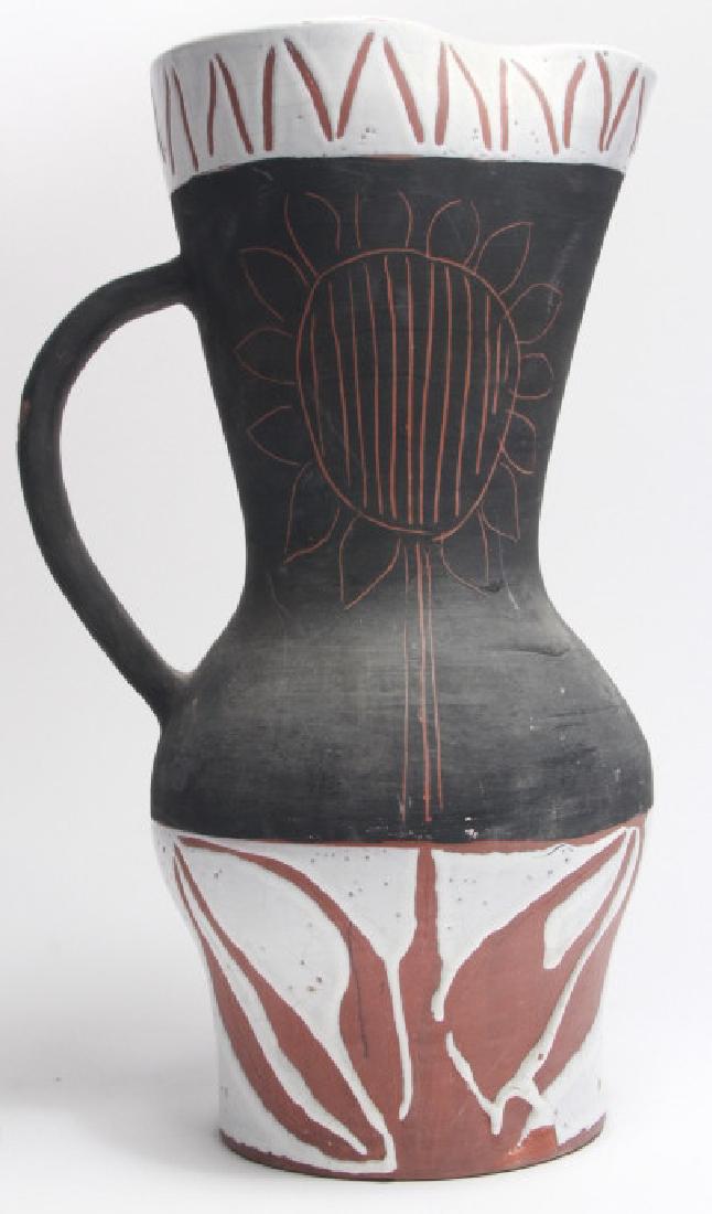 Mid Century Vallauris Large Glazed Pottery Pitcher (1 of 5)