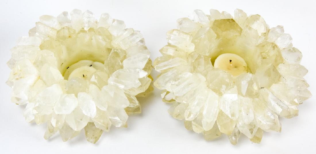 Pair of Handmade Quartz Crystal Candle Holders (1 of 7)