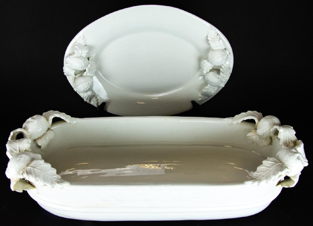 Large Blanc de Chine Trough Centerpiece + Platter (1 of 10)