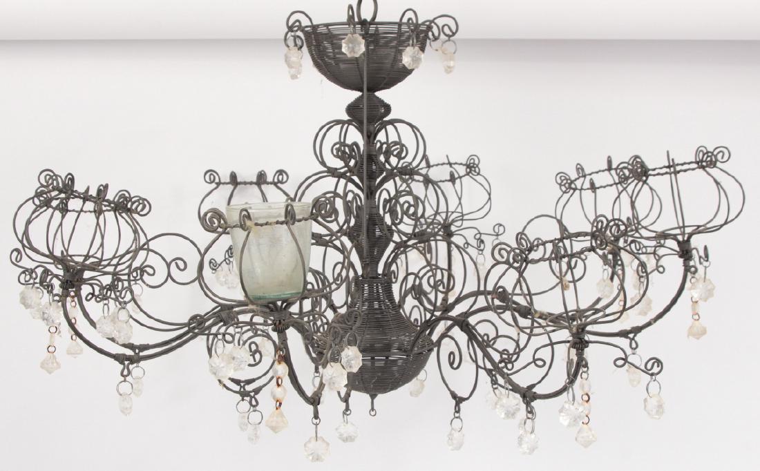 French Style Wire 8 Arm Chandelier (1 of 8)