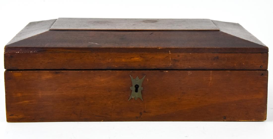 Antique 19th C Carved Wood Document or Jewelry Box (1 of 8)