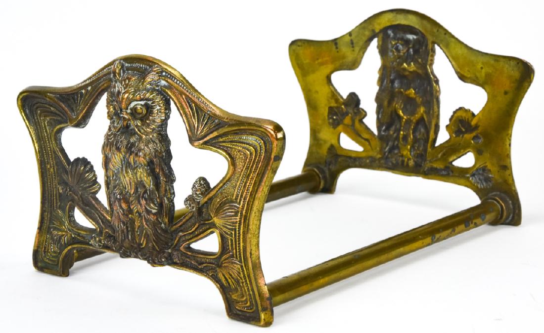 Antique Gilt Metal Owl Motif Adjustable Book Stand (1 of 6)