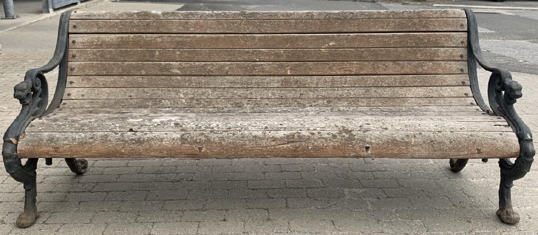 Antique Cast Iron & Wood Garden / Park Bench (1 of 10)
