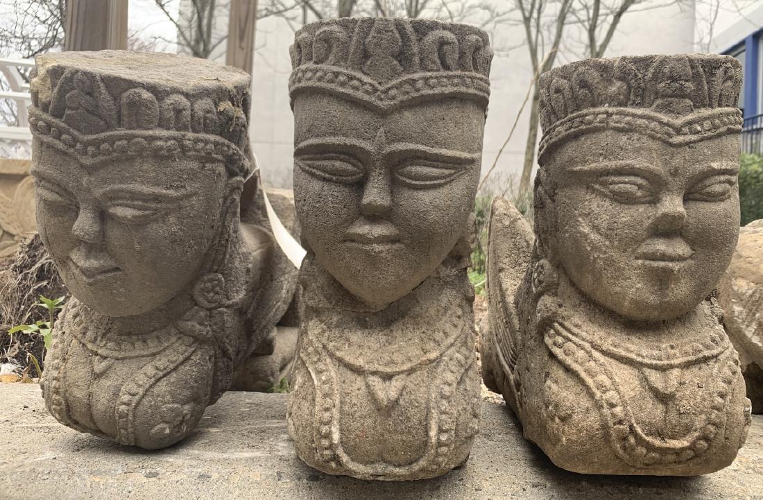 3 Asian Buddha Cast Stone Architectural Salvage (1 of 10)
