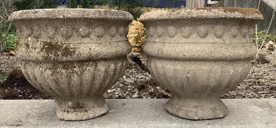 Pair Cast Stone Neoclassical Style Garden Urns (1 of 6)