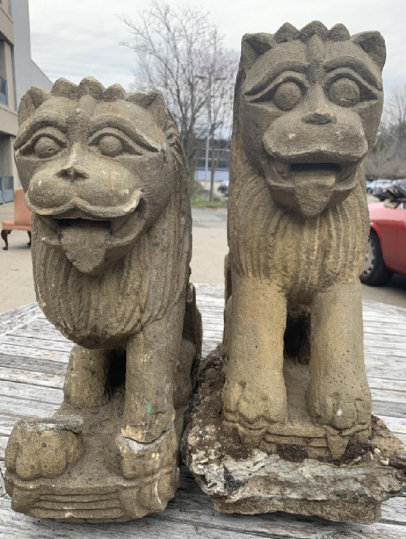 2 Cast Stone Lion Architectural Salvage Element (1 of 6)