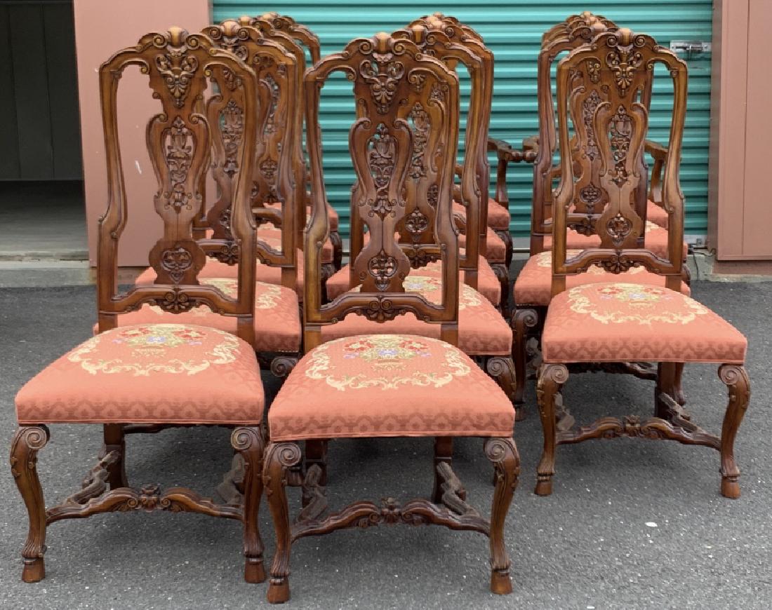 14 Queen Anne Style Hand Carved Dining Chairs (1 of 10)