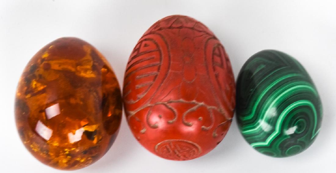 Amber, Malachite, and Carved Wood Egg (1 of 7)