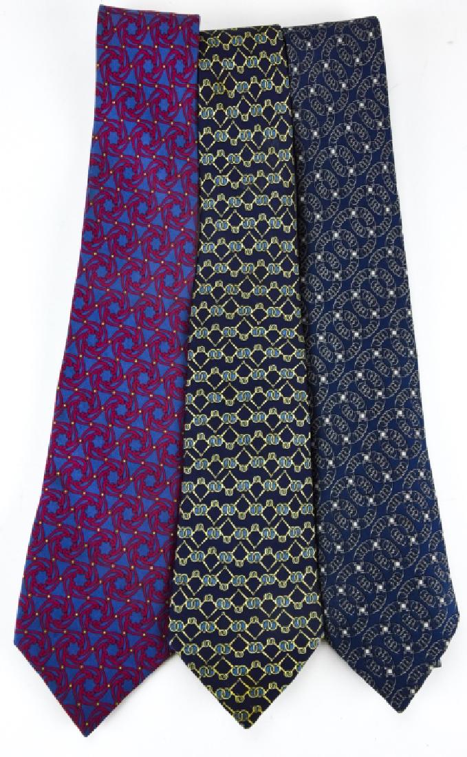 3 Vintage Hermes Men's Silk Ties (1 of 10)
