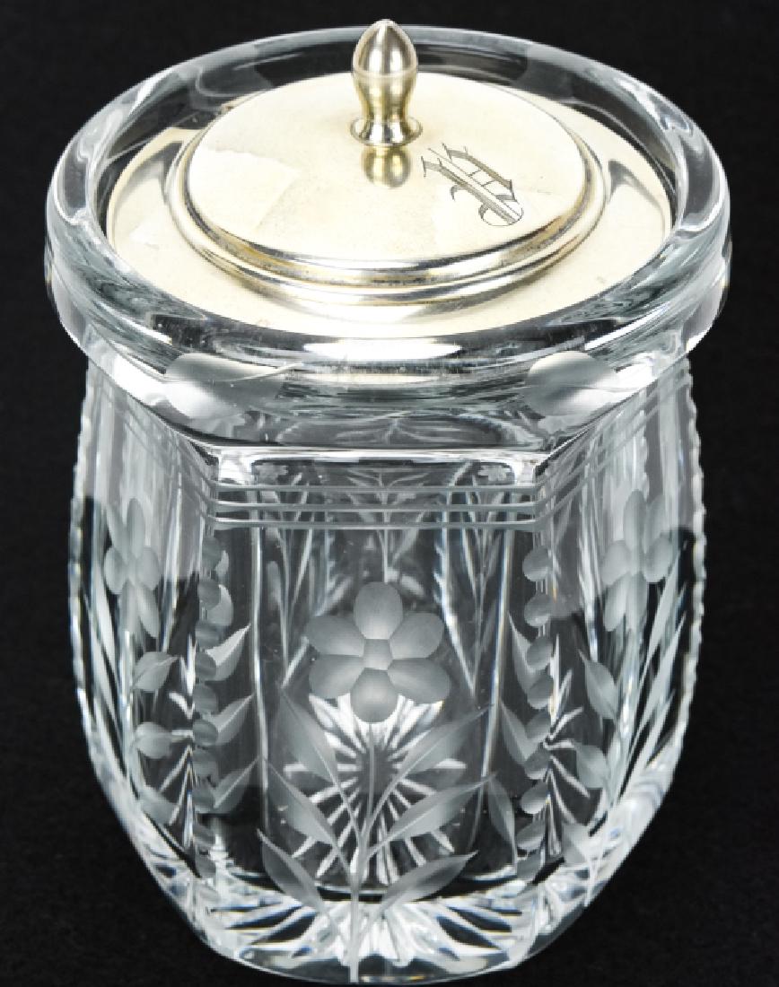 Antique Art Glass & Sterling Silver Condiment Jar (1 of 7)