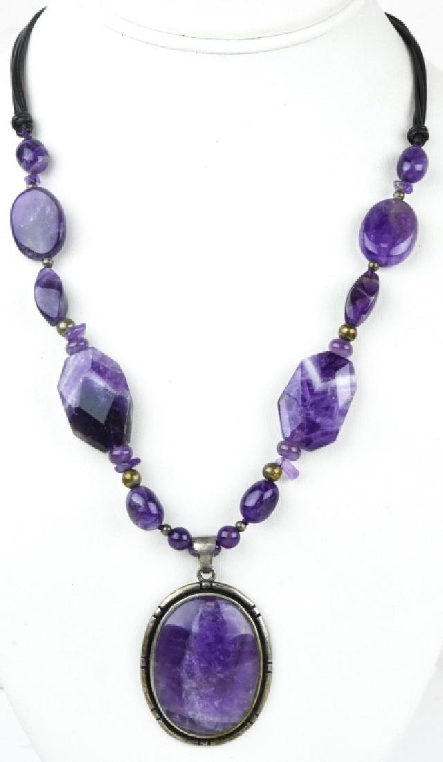 Handmade Faceted & Carved Amethyst Necklace (1 of 7)