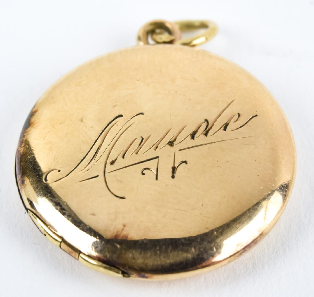 Antique Gold Filled Locket Pendant Inscribed Maude (1 of 5)