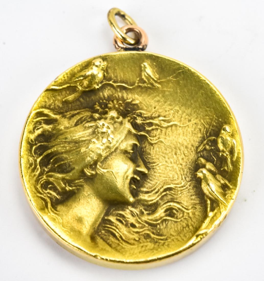 Antique Art Nouveau 14kt Gold Pendant (1 of 4)