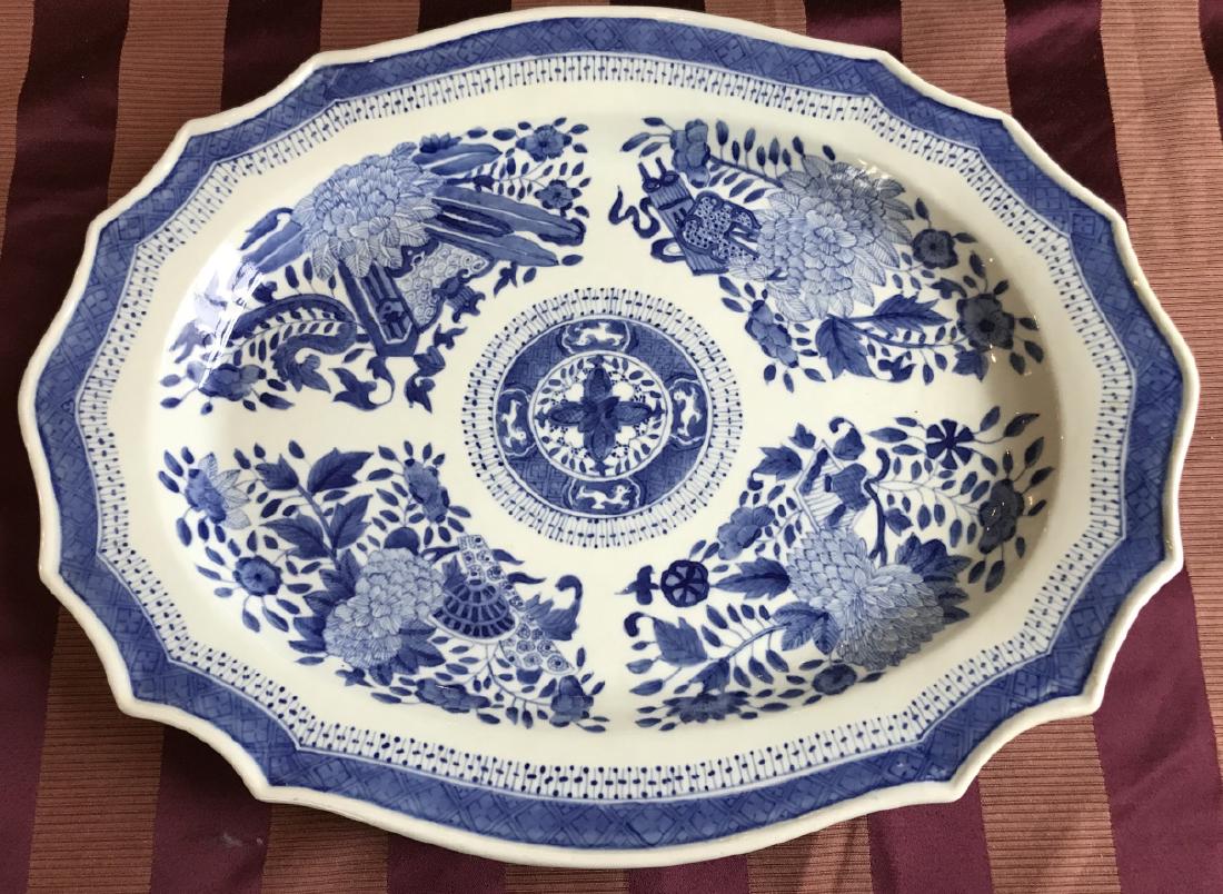 Large Chinese Blue & White Porcelain Platter (1 of 4)