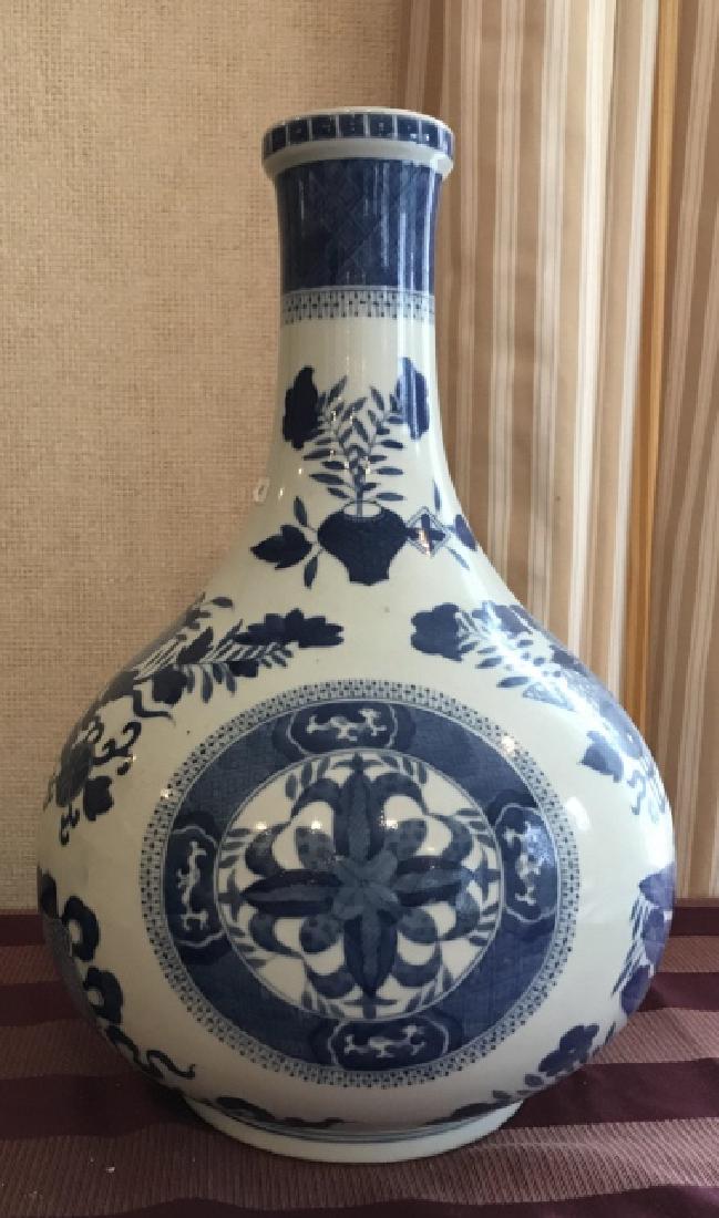 Large Chinese Blue & White Porcelain Vase (1 of 4)