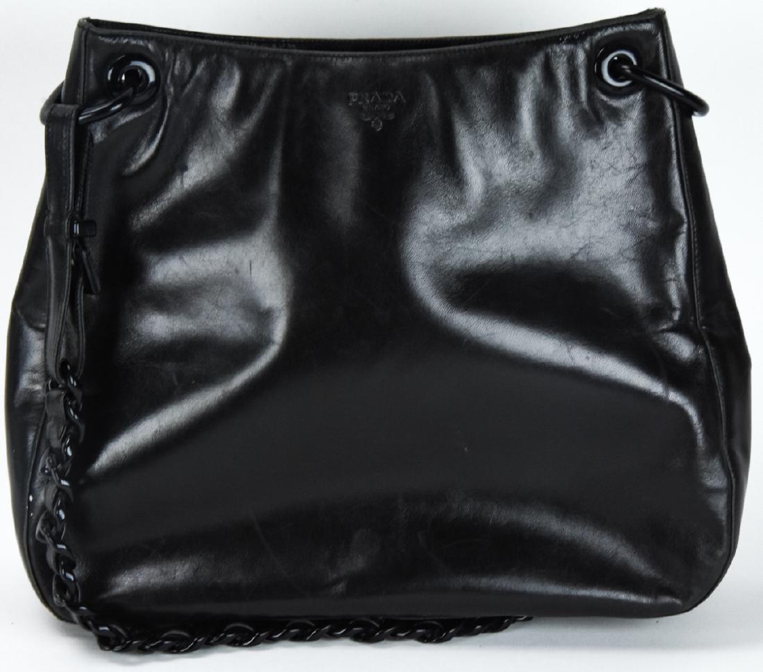 Prada Italian Black Leather Handbag / Purse (1 of 7)