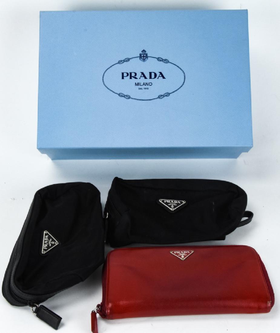 Prada Leather Wallet W 2 Cosmetic Bags & Box (1 of 7)