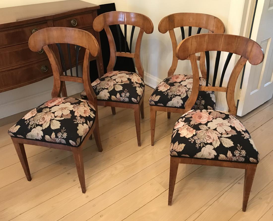 Set of Four Antique 19th C Biedermeier Side Chairs (1 of 4)