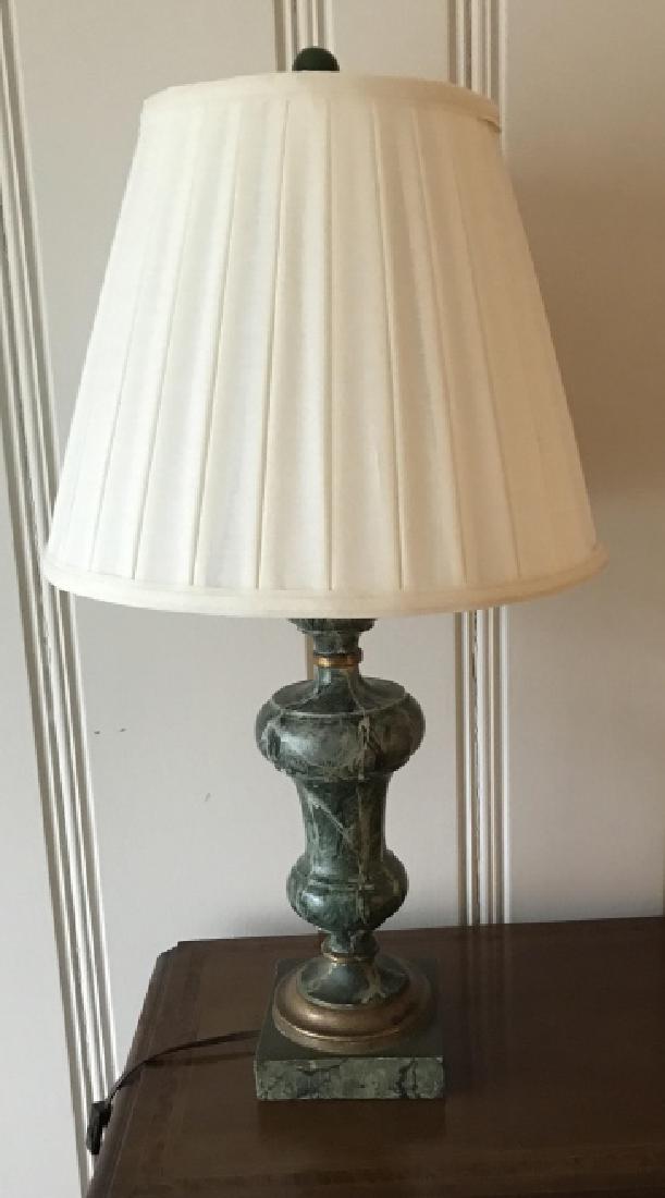 Hand Painted Faux Marble Urn Form Table Lamp: Hand Painted Faux Marble Urn Form Table Lamp. Measures 26 inches in height.
