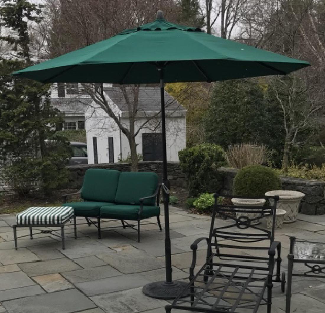 Treasure Garden Sunbrella Umbrella w Base (1 of 2)