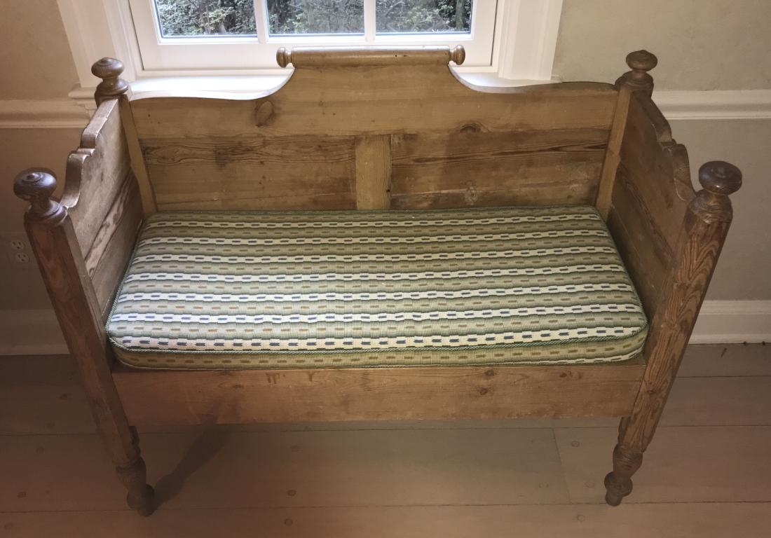 Custom Made Pine Wood Bench Using Antique Lumber (1 of 3)